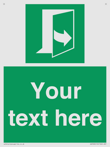 Custom sign safe condition door opens pulling left hand side